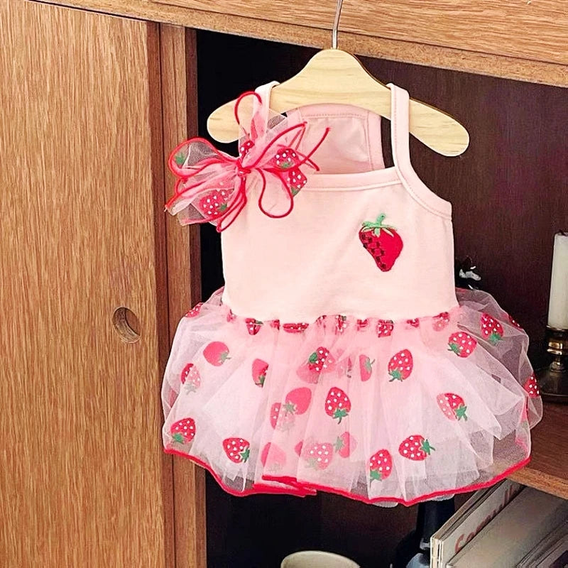 Strawberry Mesh Dress for Pets