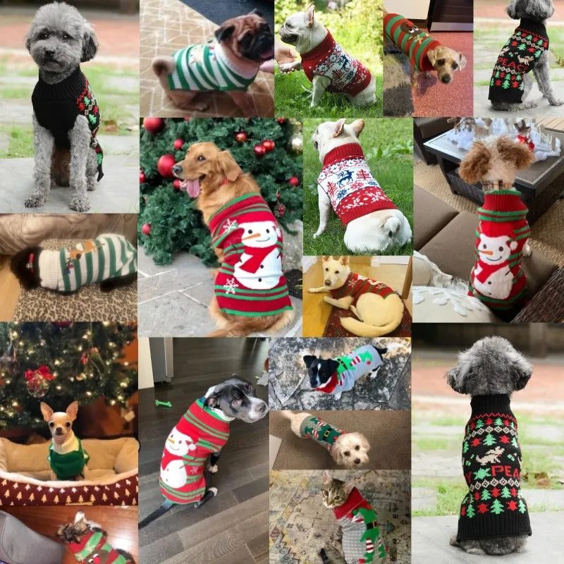 Christmas Striped Dog Sweater