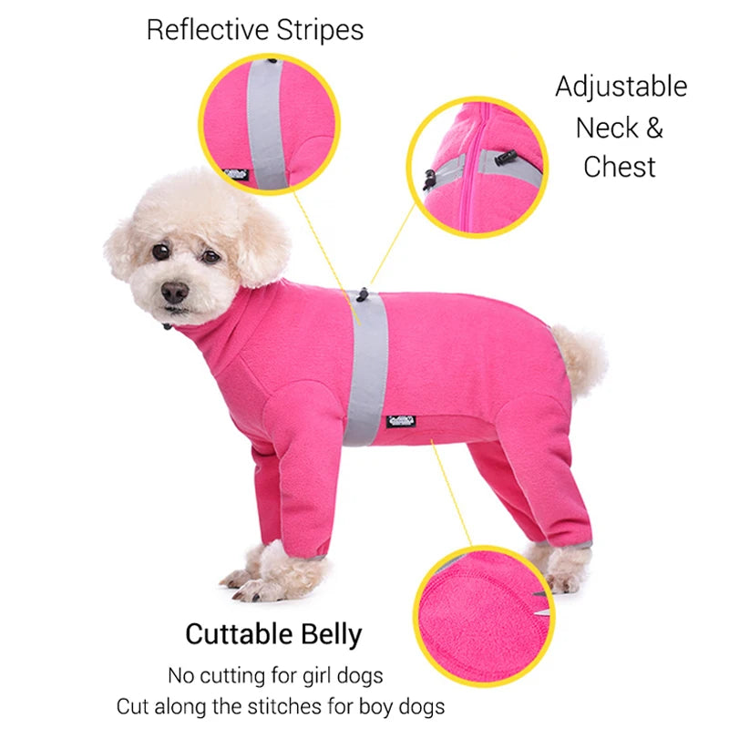 Reflective Fleece Jumpsuit for Dogs