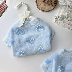 Luxury Blue Love Dog Sweater