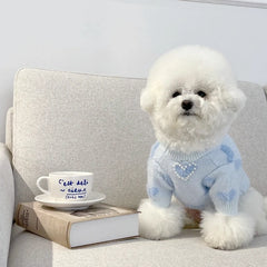 Luxury Blue Love Dog Sweater