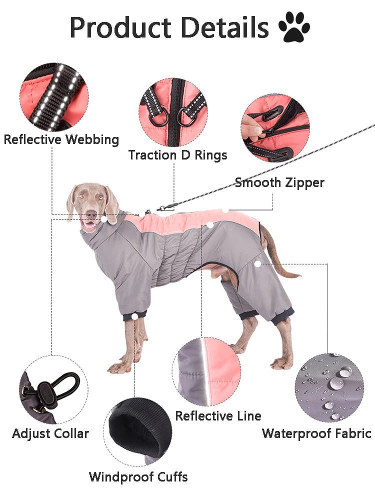 Waterproof Dog Overalls for Big Dogs