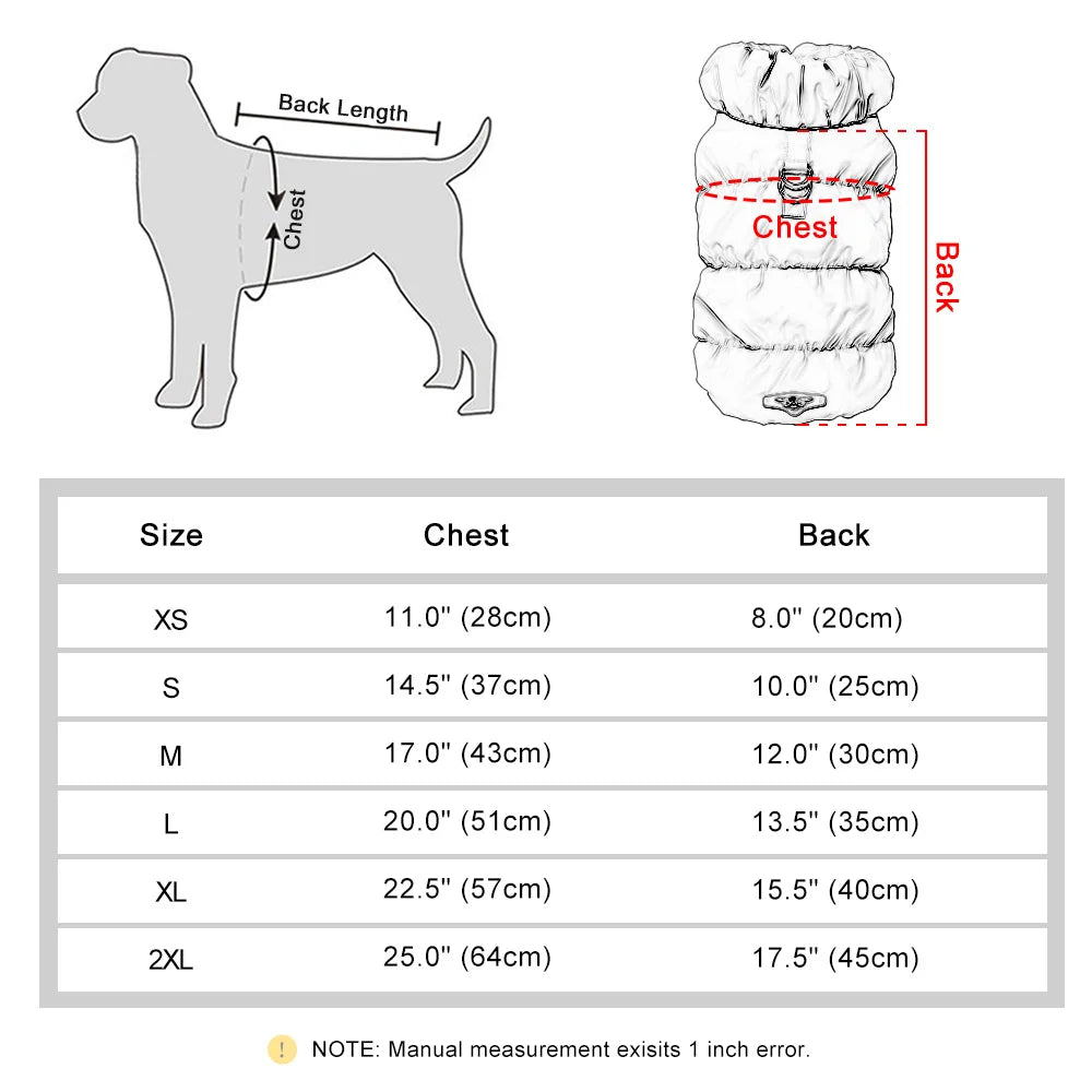 Padded Winter Coat for Small Dogs